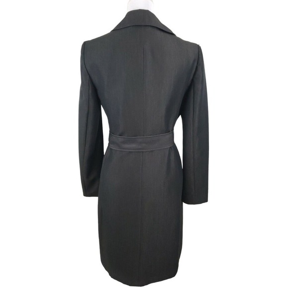 NINE WEST~Woman Size 2~ Black/Gold Trench Coat Button Up, Belted. - Picture 6 of 9